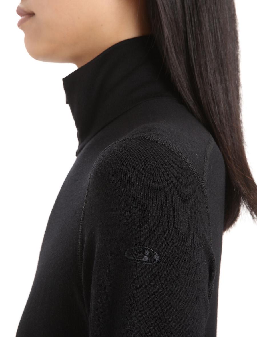 Base Layers Icebreaker Merino 260 Tech Long Sleeve Half Zip Thermal Top Femme Noir | FR 1915FDNM